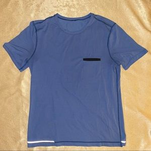 lululemon mesh yoga shirt front pocket reflective